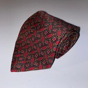 Guy‎ Laroche vtg USA made Red and blue silk tie